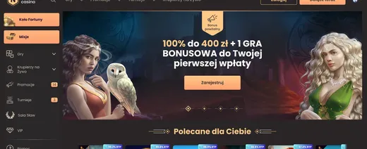 Zrzut ekranu strony głównej National Casino